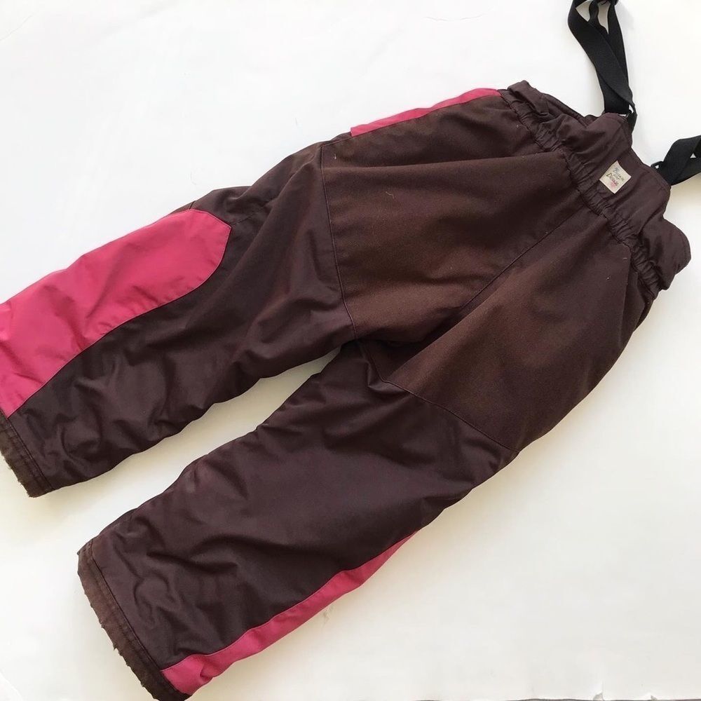 Deux par deux pink/brown snow bib GUC 5T - Picture 5 of 6